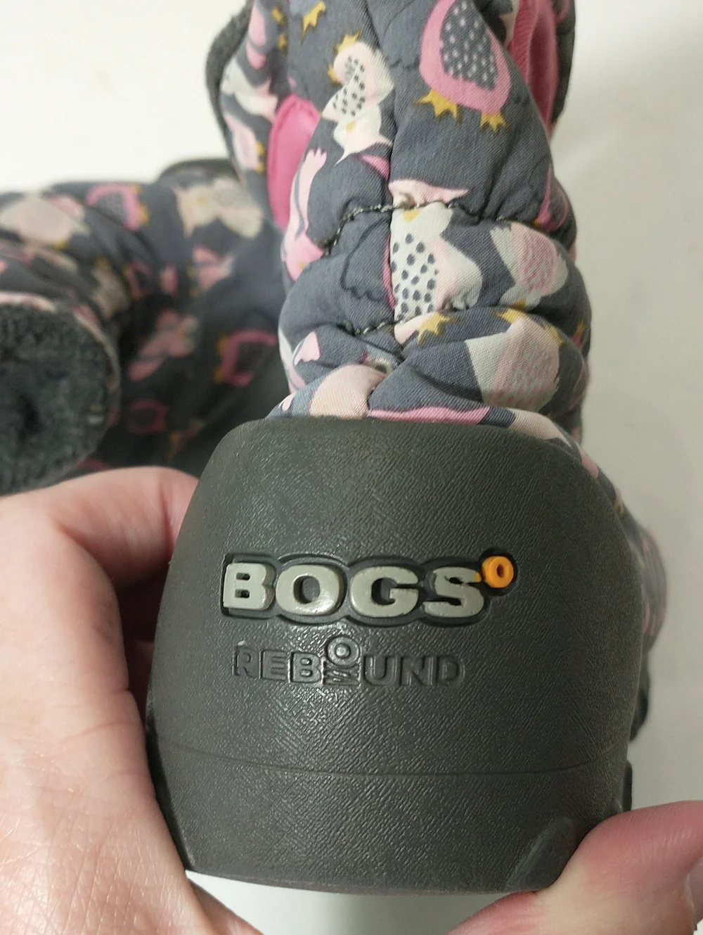 Bogs Winter Snow Boots, Owls, Pink / Gray, Size 13, Rated -4 F, Adjustable Cord